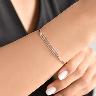 TBCH205 ZLX Greenish Baguette Hand Bracelet Openable – CBCH - Image 3